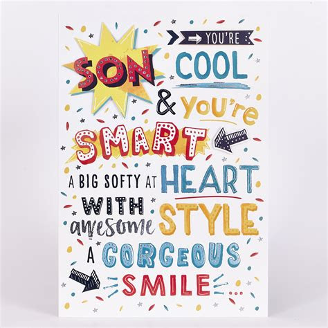 Personalize with their name, photo and a special message. buy signature collection birthday card son cool smart for gbp 179