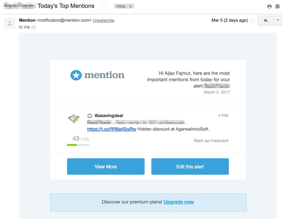 mention report email