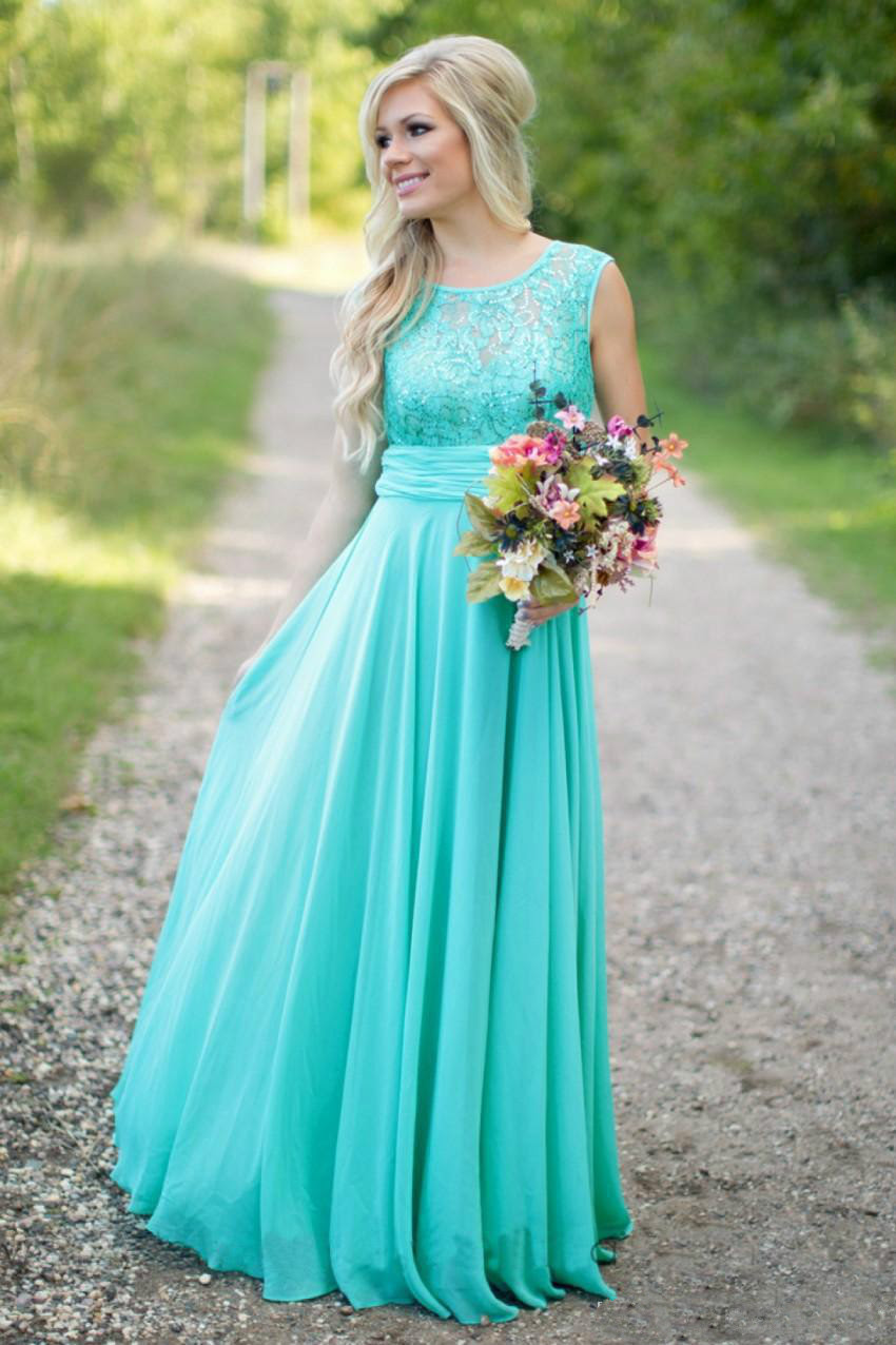 Fantasy Turquoise Bridesmaid Dresses Crew Neck Sequined Fantasy Turquoise Bridesmaid Dresses Crew Neck Sequined