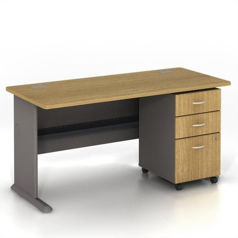 Bush Business Series A 60\u0026quot; Computer Desk and File Cabinet in Light Oak WC64360PKG2 Bush Business Series A 60\u0026quot; Computer Desk and File Cabinet in Light Oak WC64360PKG2
