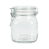 6 Pack Bormioli Rocco Fido Glass Canning Latch Lid Jar 1L (37 Ounce)