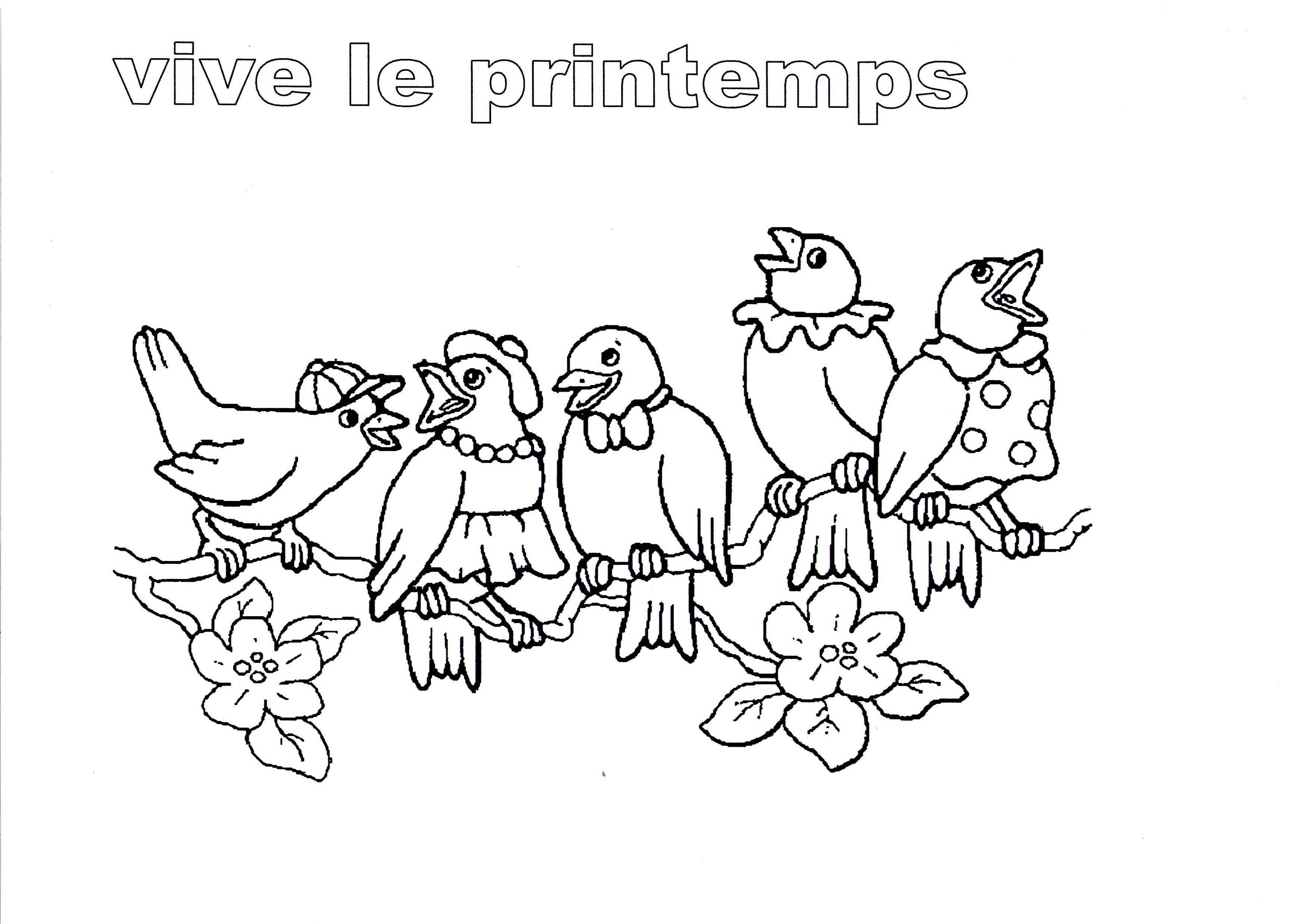 coloriage printemps