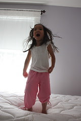one little monkey jumping on the bed...