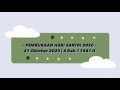 Gebyar Hari Santri 2020 : Santri Sehat, Indonesia Kuat