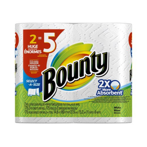 Bounty Select-A-Size Paper Towels, Huge Rolls, White, 12 Count