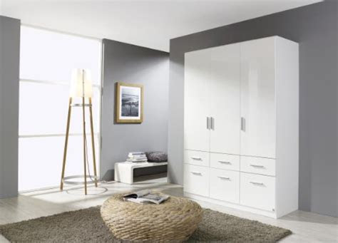 rauch kleiderschrank weiss hochglanz  tuerig mit