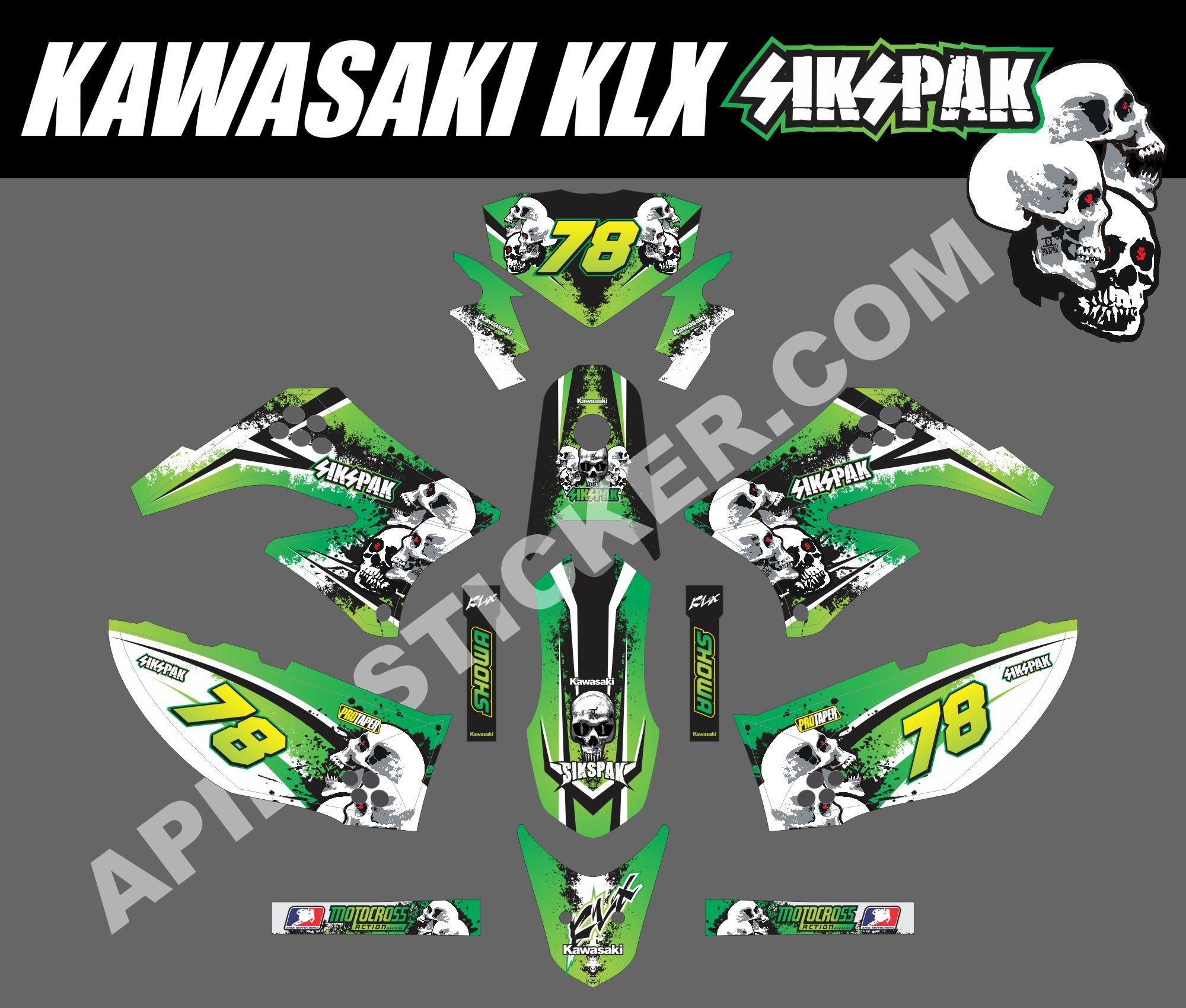 Striping Motor Kawasaki KLX D Tracker 150 Apien Sticker