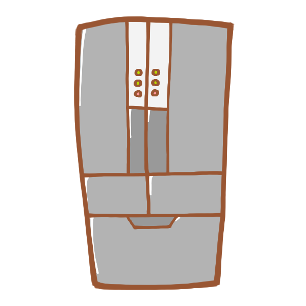 グレーの冷蔵庫のイラスト かわいいフリー素材が無料のイラストレイン