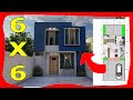 Pequena Casa Moderna Planta de 7x6 metros 1 Andar (Fachadas de Casas Modernas)