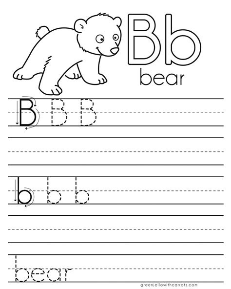  letter practice b worksheets alphabet writing practice kindergarten