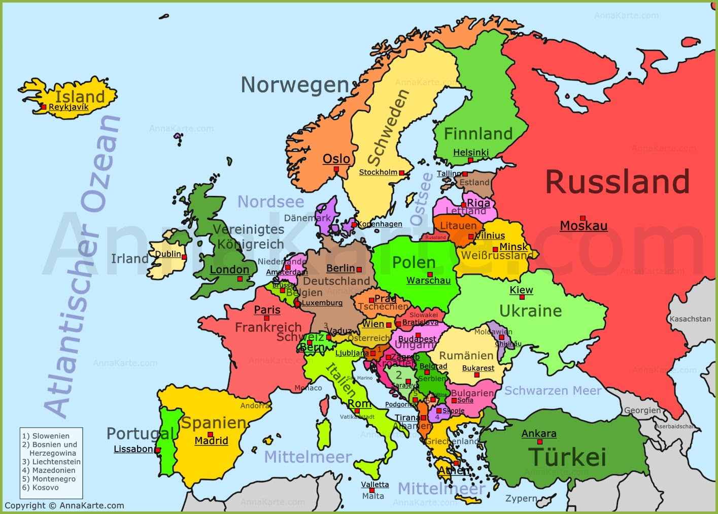 Europa Karte - AnnaKarte.com