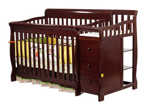 Dream On Me 4 in 1 Brody Convertible Crib with Changer, Cherry