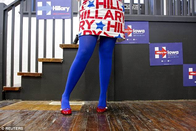 Top to bottom: Lena matched her HILLARY dress with bold blue tights and red heels