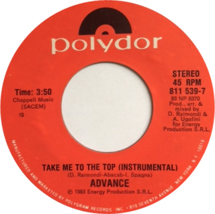 45cat Advance Take Me To The Top Vocal Take Me To The Top Instrumental Polydor Usa 811 539 7