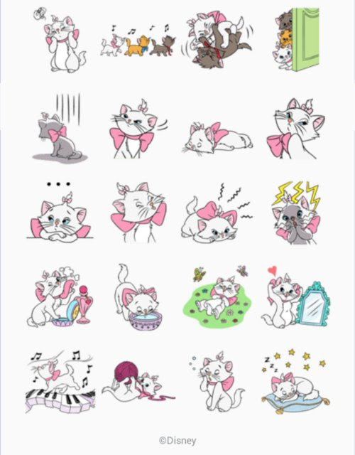 Lineスタンプに新登場したかわいすぎる おしゃれキャット のマリースタンプが人気 ディズニー裏話 雑学 トリビアが2 000話以上 ディズニーブログ じゃみログ