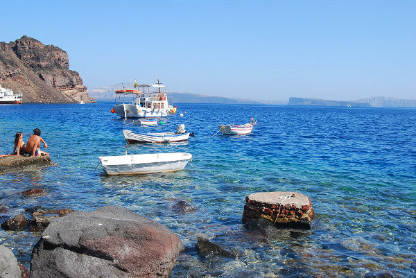 Fotos de Santorini, cala de Thirassia