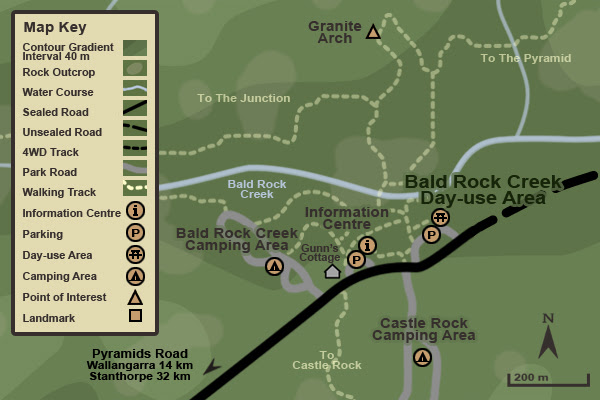 Bald Rock National Park Map Girraween National Park   Tracks   Bald Rock Creek Day use Area   Map