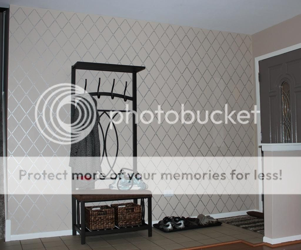 Metallic Paint Stenciled Wall Cutting Edge Stencils