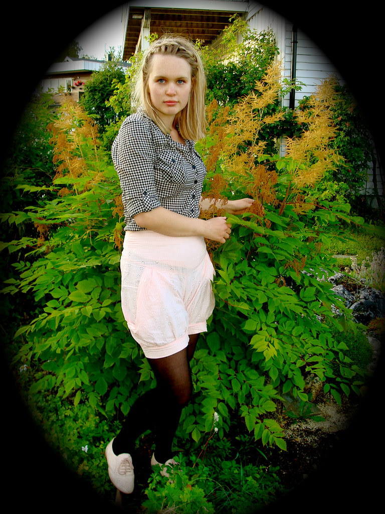 standing in the garden