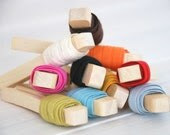 Eco Friendly Cotton Ribbons Bundle "Starter Collection" -  12 Yards - 100% Cotton Ribbons - 2/8" Thickness  - 1 Yard Each color - CraftyWoolFelt