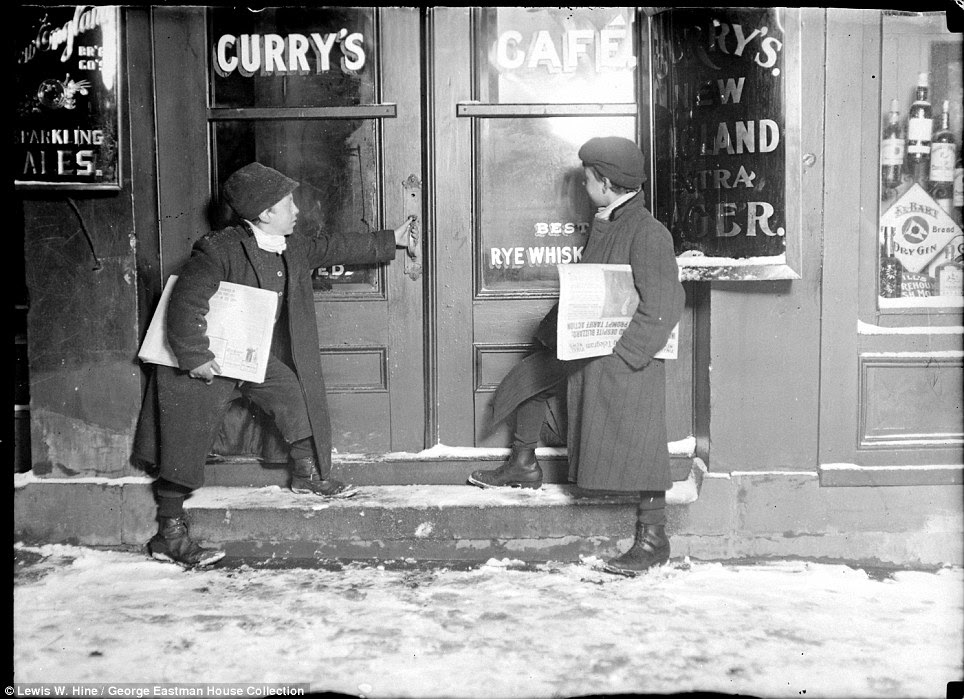 Watch what happens: Newsies selling in saloons at night in New England. Newsboys had been in the spotlight in 1899 when they went on strike to protest a rise in the price of newspapers 