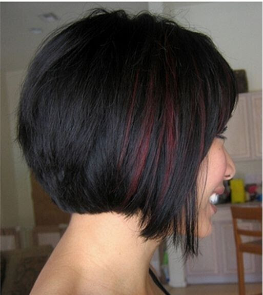 bob haircut dark hair with highlights