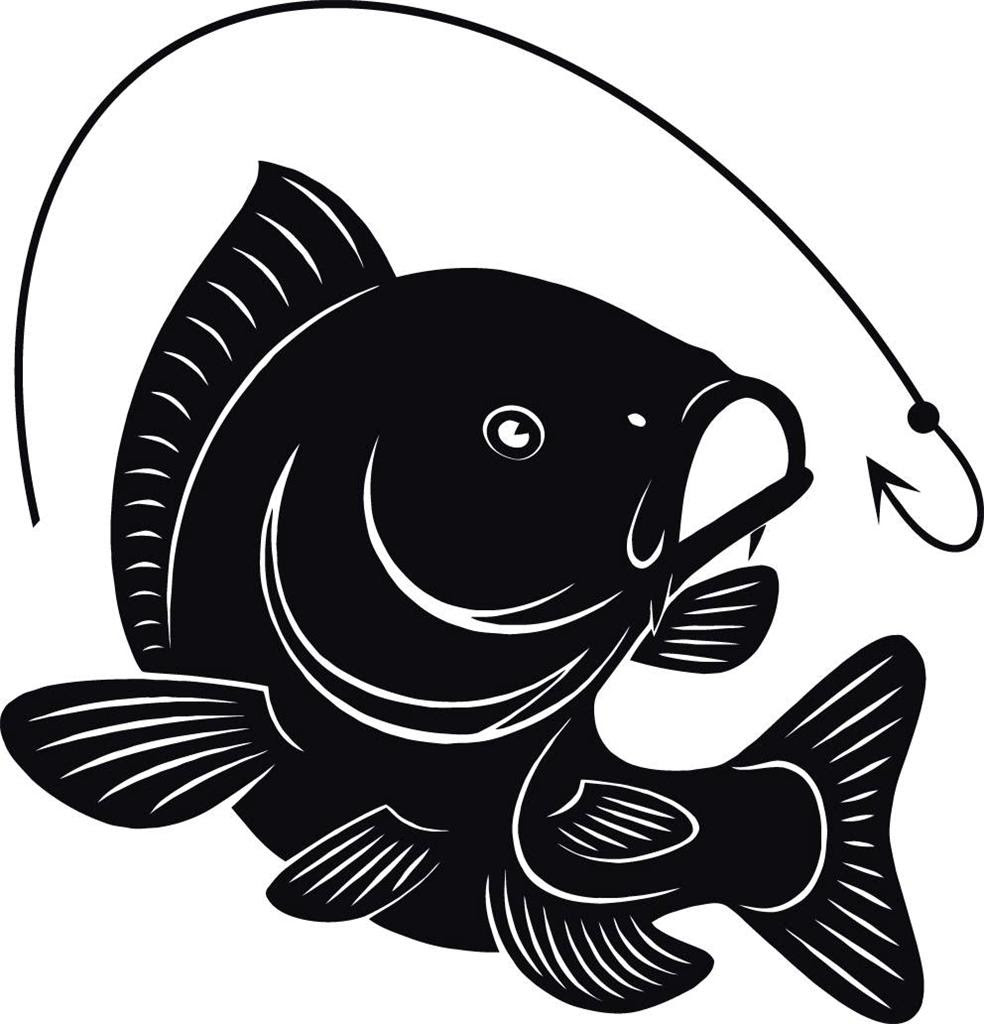 CARP FISHING Hook Decal WALL STICKER Home Decor Art Fish CARP FISHING Hook Decal WALL STICKER Home Decor Art Fish