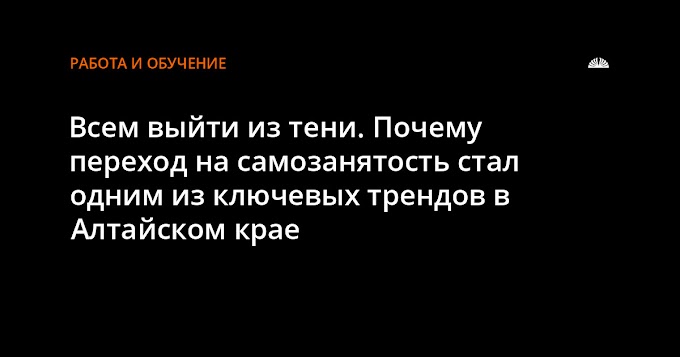 Всем выйти из тени. Почему переход на самозанятость стал одним из ключевых трендов в Алтайском крае