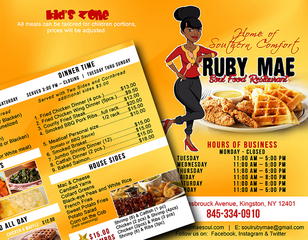 1209 Arts - Ruby Mae Soul Food Restaurant Menus