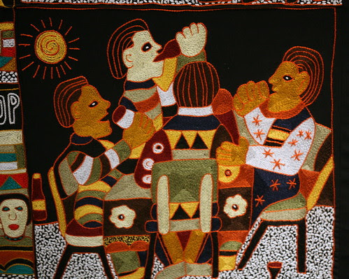 needlework: drinking