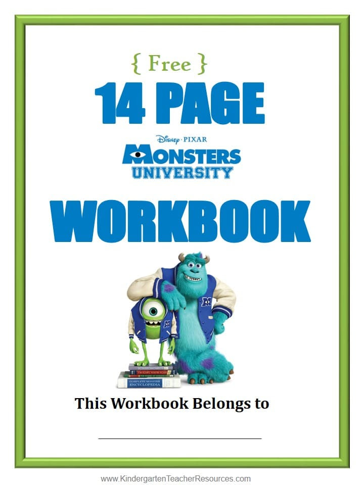 Monsters University Number Worksheets