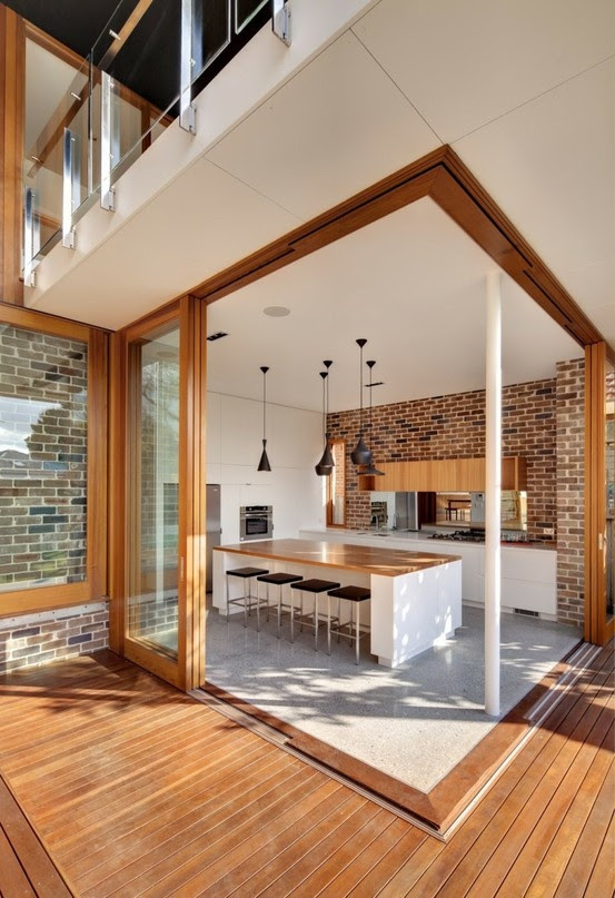 Stylish Kitchens With Brick Walls And Ceilings