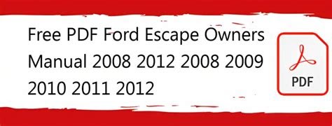 Download Free 2008 Ford Escape Owners Manual