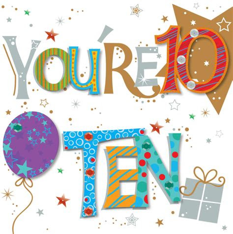  youre ten 10th birthday greeting card cards love kates