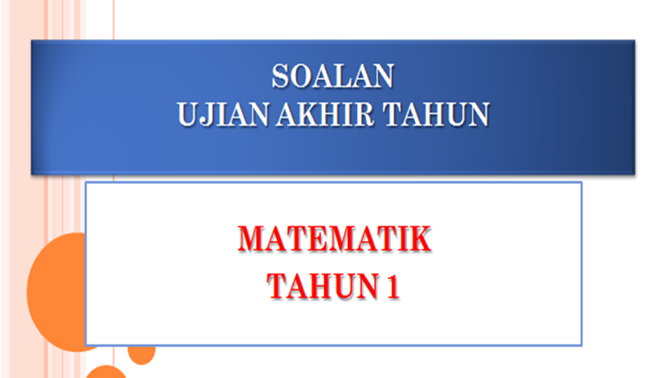 Soalan Matematik Tahun 1 Roadtsi