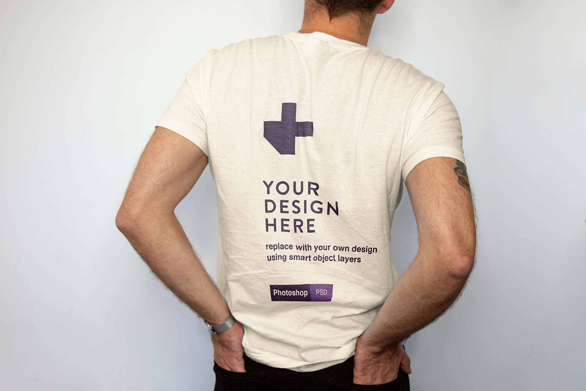 Download Free Men Backside T Shirt Mockup Psd