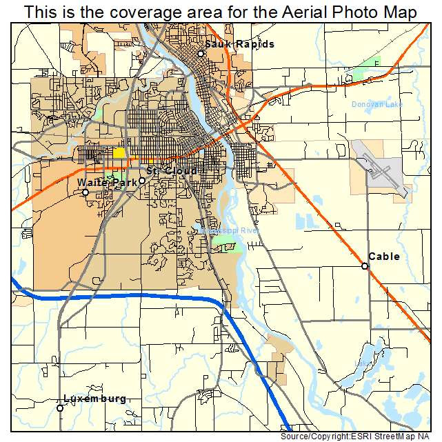 Aerial Photography Map Of St Cloud Mn Minnesota