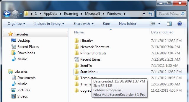 App Data Start Menu App Data Start Menu