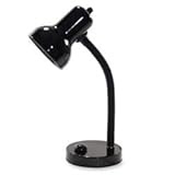 Ledu L9091 - Incandescent Gooseneck Desk Lamp, Black, 16 Inches High