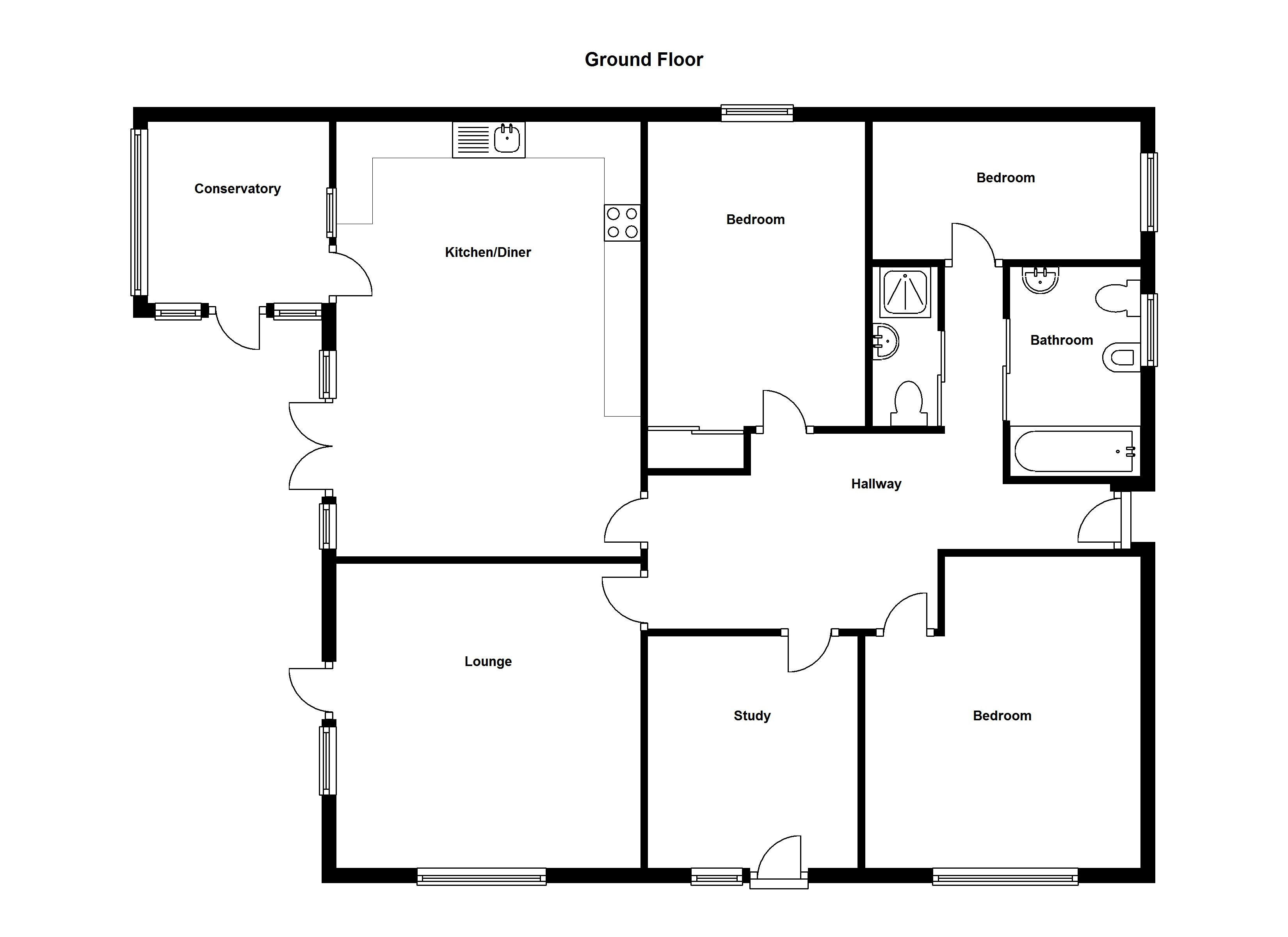 26 Perfect Images 4 Bedroom Bungalow Floor Plans - House ...