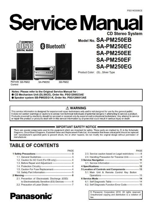Free Panasonic Sc En37eb Sc En37eg Stereo System Service Manual (PDF / ePub)