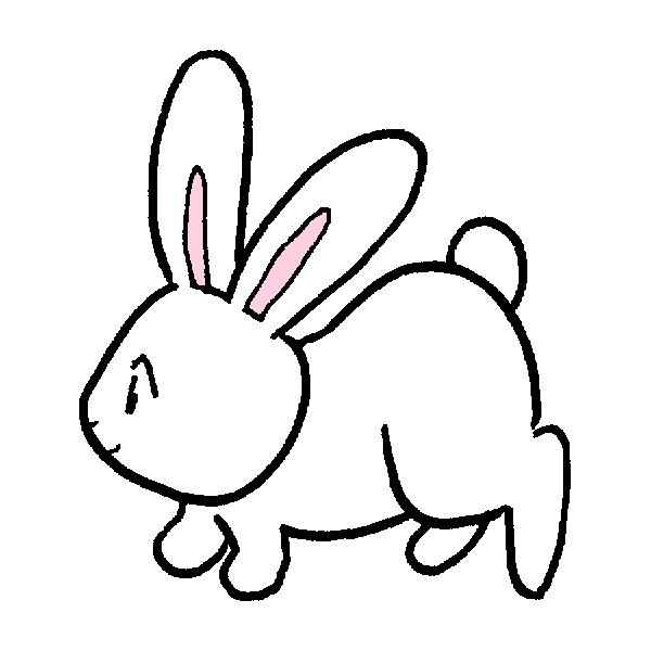 歩くうさぎのイラスト かわいいフリー素材が無料のイラストレイン