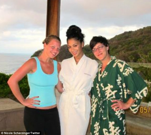 Spa day: Nicole posted this picture, captioned 'Nothing like an Imanta spa day on your villa rooftop! Wait till you see the sunset!'