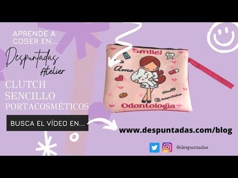 Cómo hacer un Clutch Sencillo, Portacosméticos plano, Bolso de mano