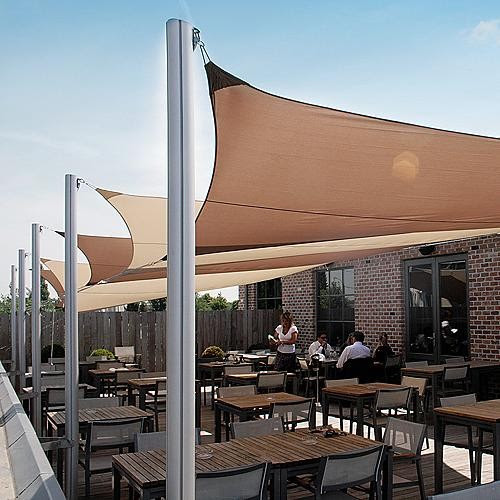 Ingenua Rectangular Shade Sail System with Two Wall Tracks and Two ...