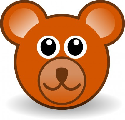 Lucu Boneka  Beruang  Menghadapi Coklat vektor Clip Art 