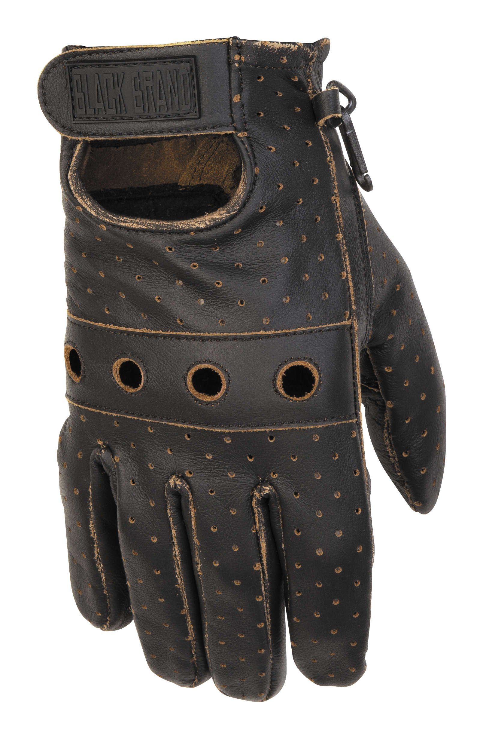 Black Brand Men's Leather Vintage Knuckle Motorcycle ...