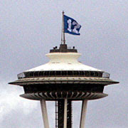 They've even hung a tribute to the 12th man from the Space Needle