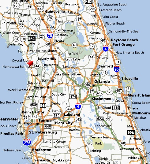 Map Crystal River Florida Crystal River Florida   Map of Crystal River or directions to 