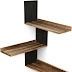 Wooden Corner Shelf For Kitchen - The shelves are round, the sides are carved and it has 3 holes one at the top 2 more under shelf for hanging.